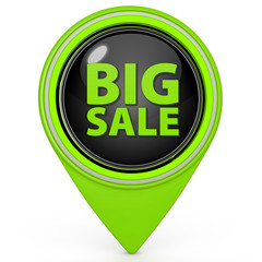 Big sale pointer icon on white background