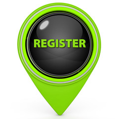 register pointer button on white background