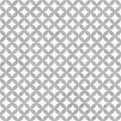 Gray and White Interconnected Circles Tiles Pattern Repeat Backg