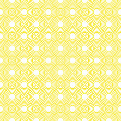 Yellow and White Circles Tiles Pattern Repeat Background