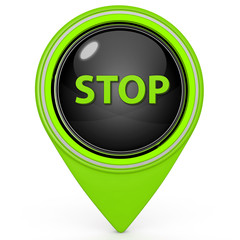stop pointer icon on white background