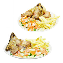 The image of meat with a garnish