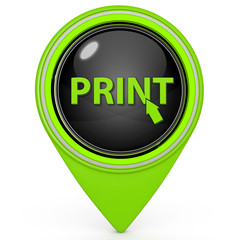 Print pointer icon on white background