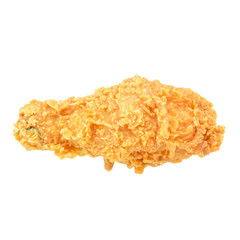 Fried chicken leg isolated on white background