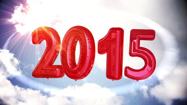 Balloons saying 2015 for the new year