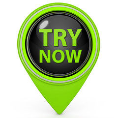 Try now pointer icon on white background