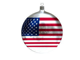 Christmas ball with flag of USA