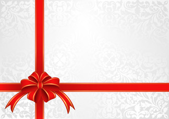 white background with bow for gifts