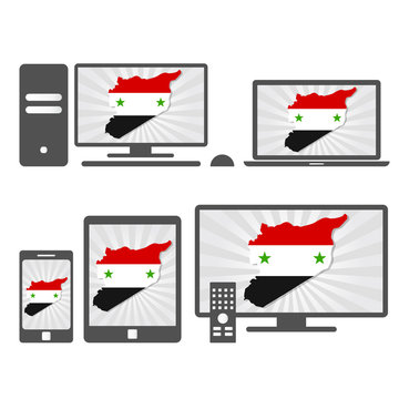 Electronic devices with the map of Syria