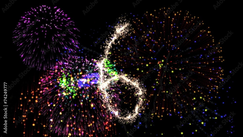 Aufkleber firework style countdown for the new year