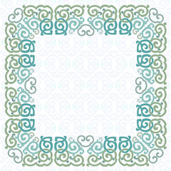 Colorful ornament, white background.