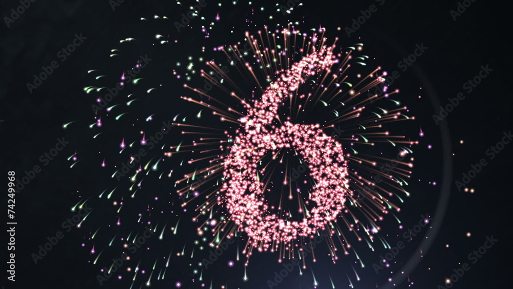 Aufkleber Firework style countdown for the new year