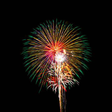 firework mixed color of celebration night