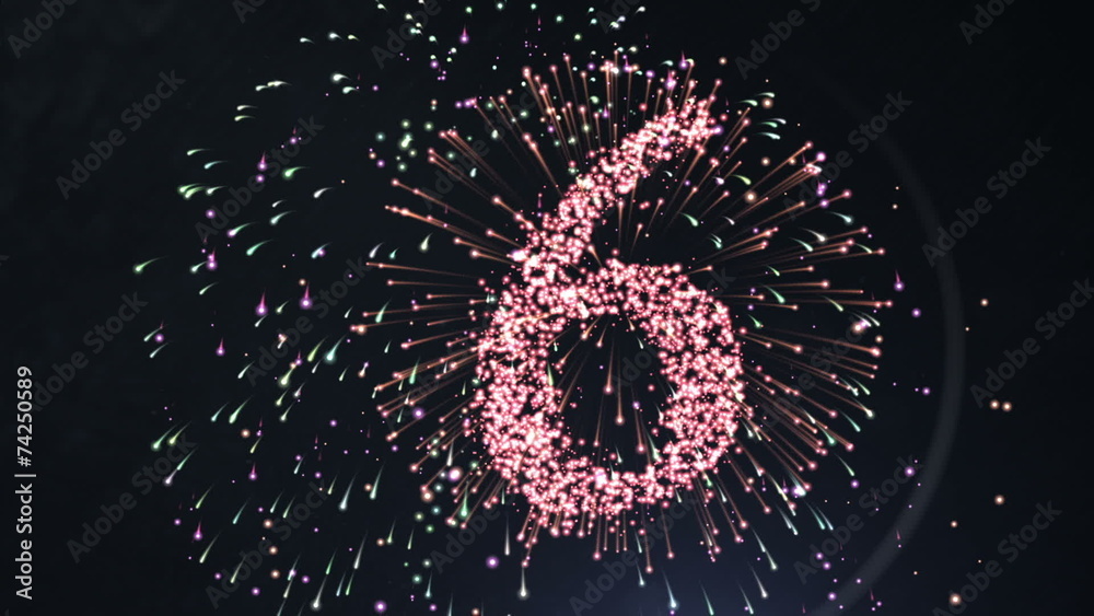 Aufkleber firework style countdown for the new year