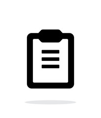 Clipboard with text simple icon on white background.