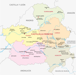 Fototapeta na wymiar castilla-la mancha administrative map