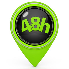 48 hours pointer icon on white background