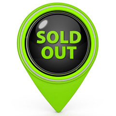 Sold out pointer icon on white background