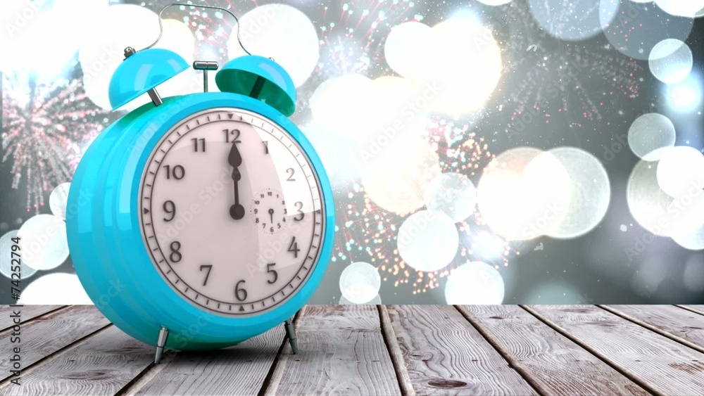 Aufkleber alarm clock counting down to midnight for new year