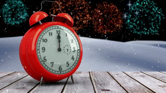 Alarm clock counting down to midnight for new year