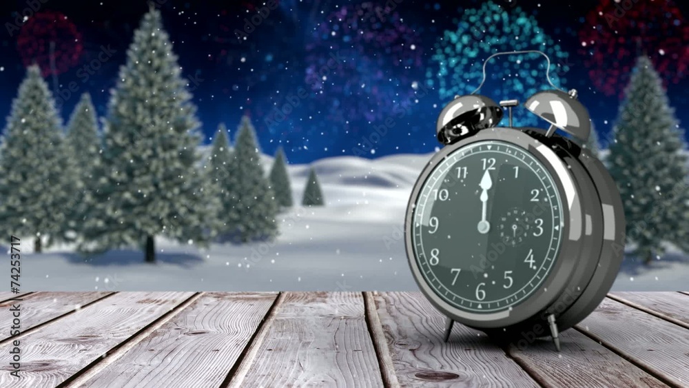 Aufkleber alarm clock counting down to midnight for new year