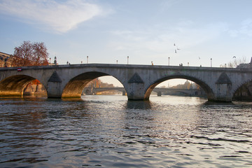Fototapeta na wymiar Seine bridges in Paris, France.