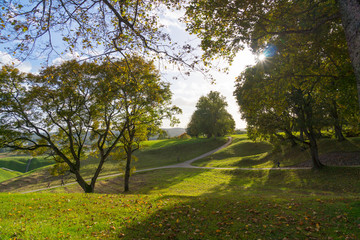 Naklejka premium Kernave landscape at summer.