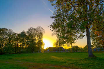 Obraz premium Sunset in Kernave.