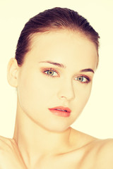 Fototapeta premium Beautiful young woman with healthy clean skin.
