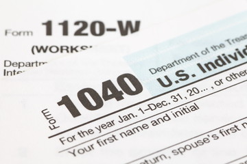 close - up U.S. income tax form