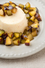 panna cotta with plum pieces