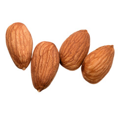 almond nuts isolated on white background close up