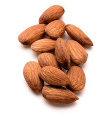 almond nuts isolated on white background close up
