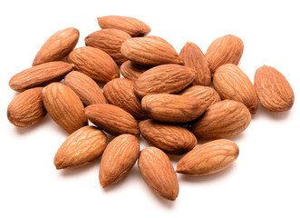 almond nuts isolated on white background close up