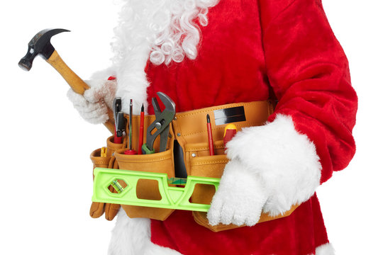 Santa Claus With A Tool Belt.