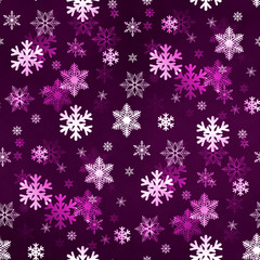 Naklejka na ściany i meble Dark Lilac Snowflakes