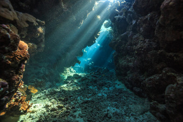 Fototapeta na wymiar underwater cave