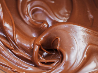 melted chocolate paste close up
