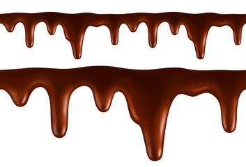 Realistic drops of chocolate. Vector