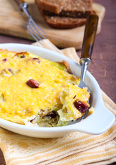 Cabbage and sausage gratin