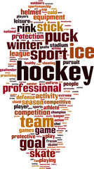 Obraz premium Hockey word cloud concept. Vector illustration