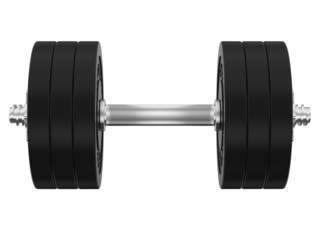 dumbbell on white background