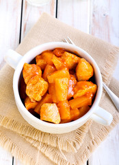 Sour and sweet chicken breast