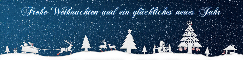 Fototapeta na wymiar cb25 ChristmasBanner - Schnee - deutsch mit text - 4zu1 - g2672
