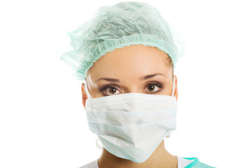 Portrait of a doctor in protective mask