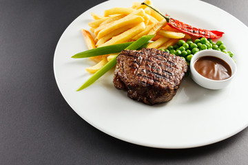 steak with french fries