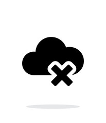 Obraz premium Delete cloud simple icon on white background.