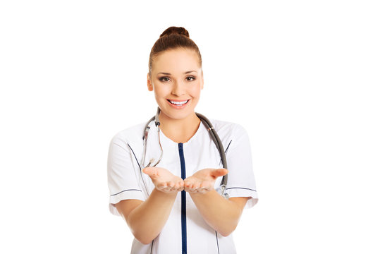 Female Doctor With Open Hands