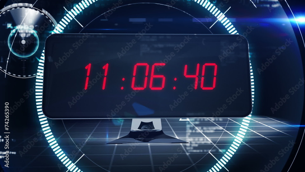 Aufkleber Countdown to 2015 on computer screen in tech style