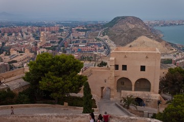 Aerial view of evening Alicante